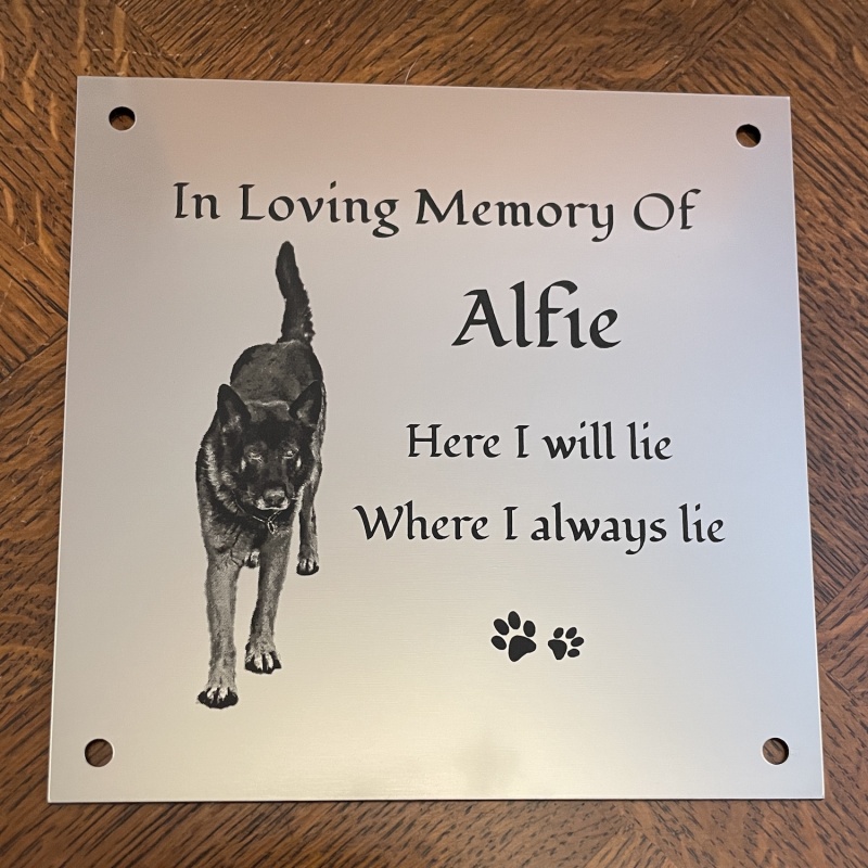 Memorial plaque in remembrance Dog Cat Pet plaque with photograph personalised custom size memorial plaques 20 x 20 cm 7.87 x 7.87 inch various colours